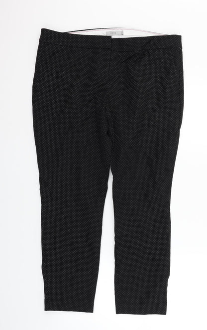 Daina Womens Black Polka Dot  Trousers  Size 14 L26 in