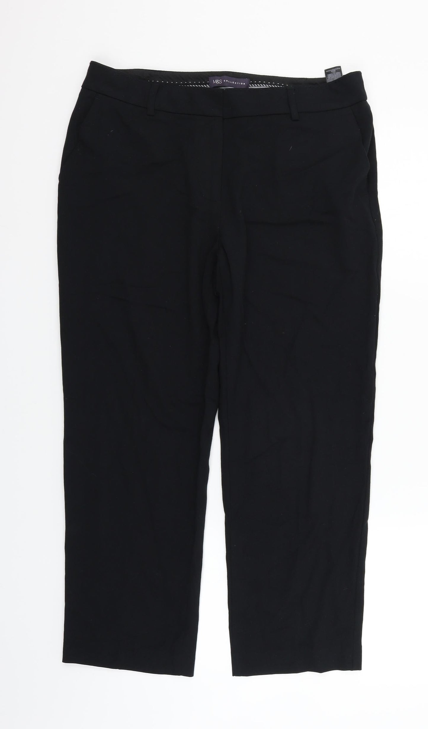Womens UK Size 12 Marks and Spencer Regular Fit  Black Trousers