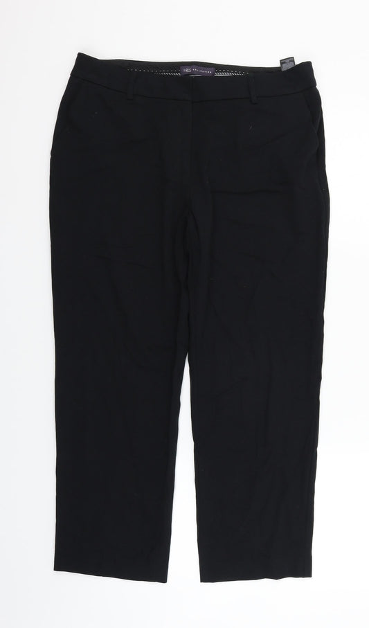 Womens UK Size 12 Marks and Spencer Regular Fit  Black Trousers