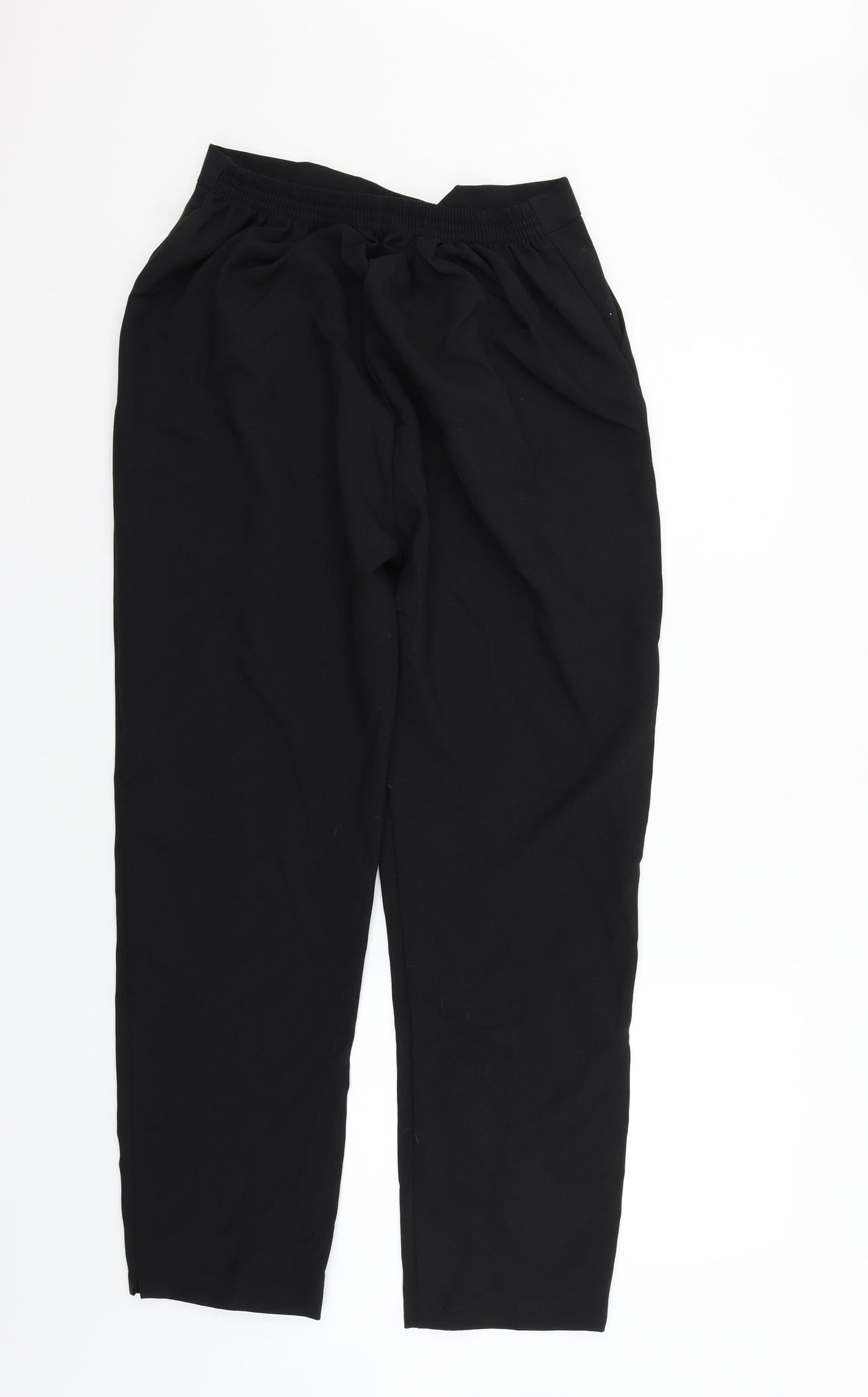 Womens UK Size L Preworn Regular Fit  Black Trousers