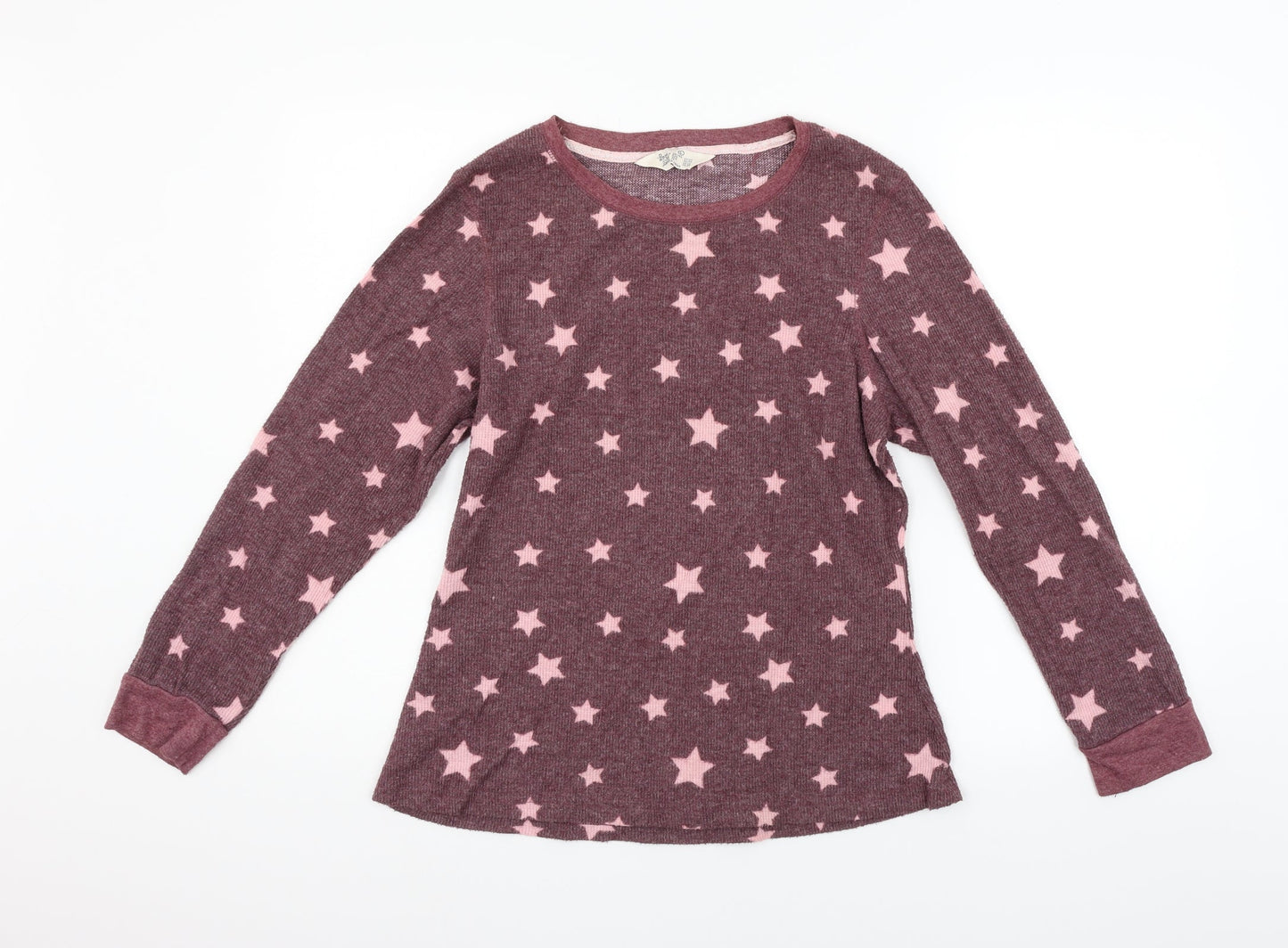 LOVE TO LOUNGE Womens Purple Geometric  Pullover Jumper Size L  - star