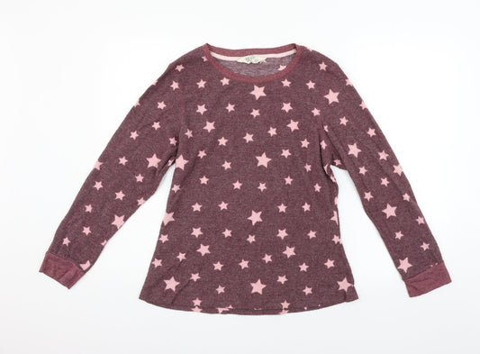 LOVE TO LOUNGE Womens Purple Geometric  Pullover Jumper Size L  - star
