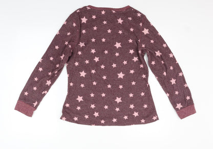 LOVE TO LOUNGE Womens Purple Geometric  Pullover Jumper Size L  - star