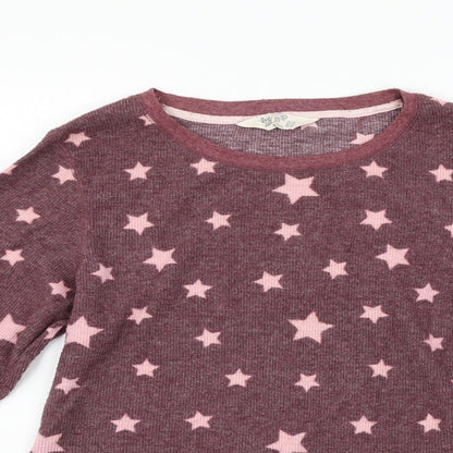 LOVE TO LOUNGE Womens Purple Geometric  Pullover Jumper Size L  - star