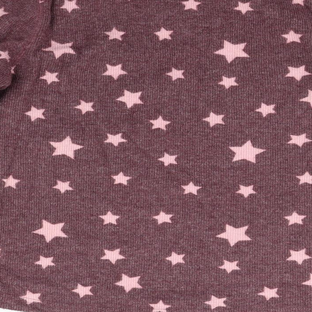 LOVE TO LOUNGE Womens Purple Geometric  Pullover Jumper Size L  - star