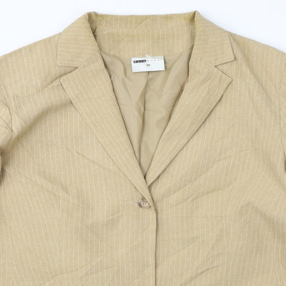 Sara Woman  Womens Beige Striped  Jacket Blazer Size 20