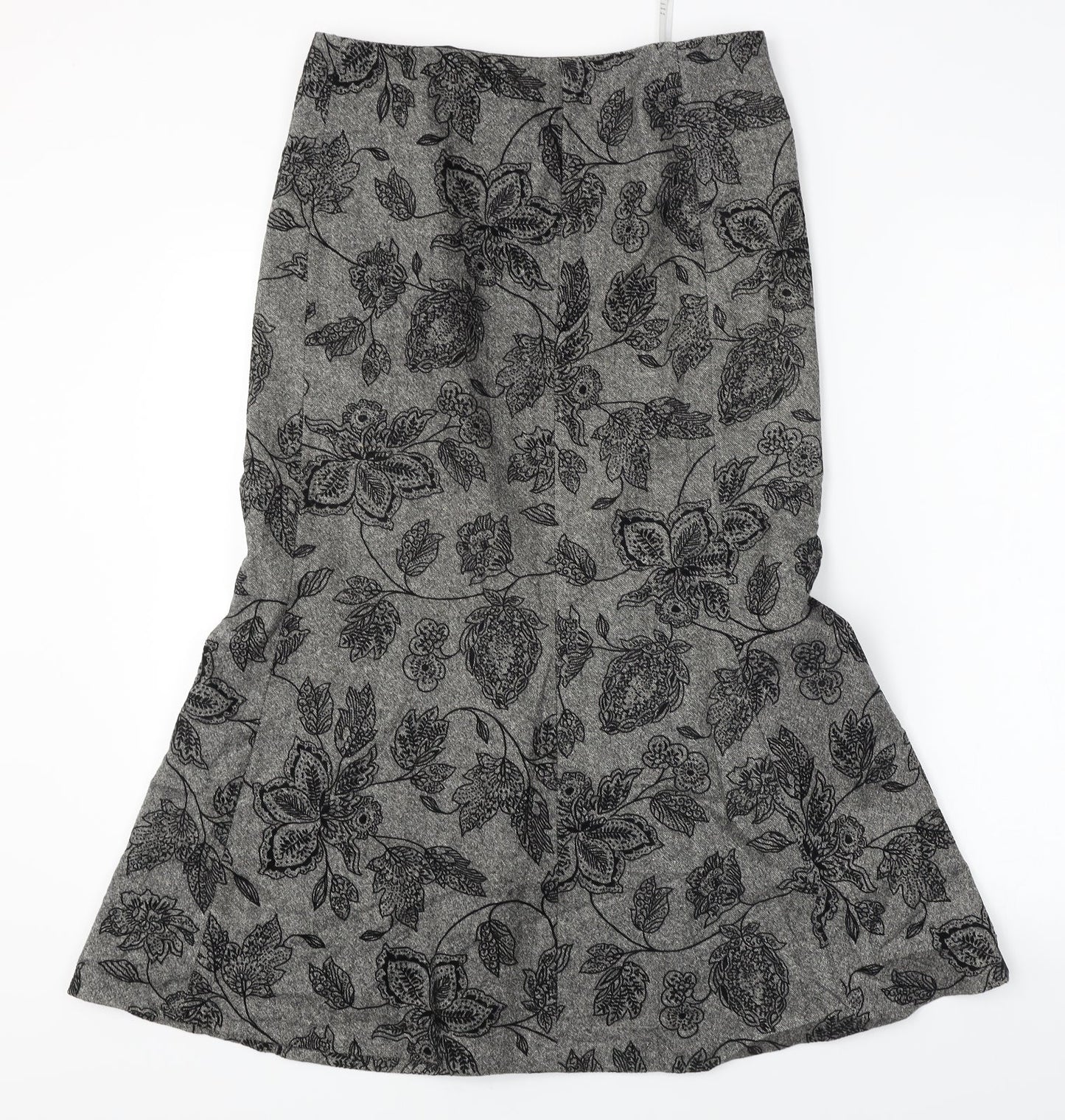 Precis  Womens Grey Floral  A-Line Skirt Size 30 in