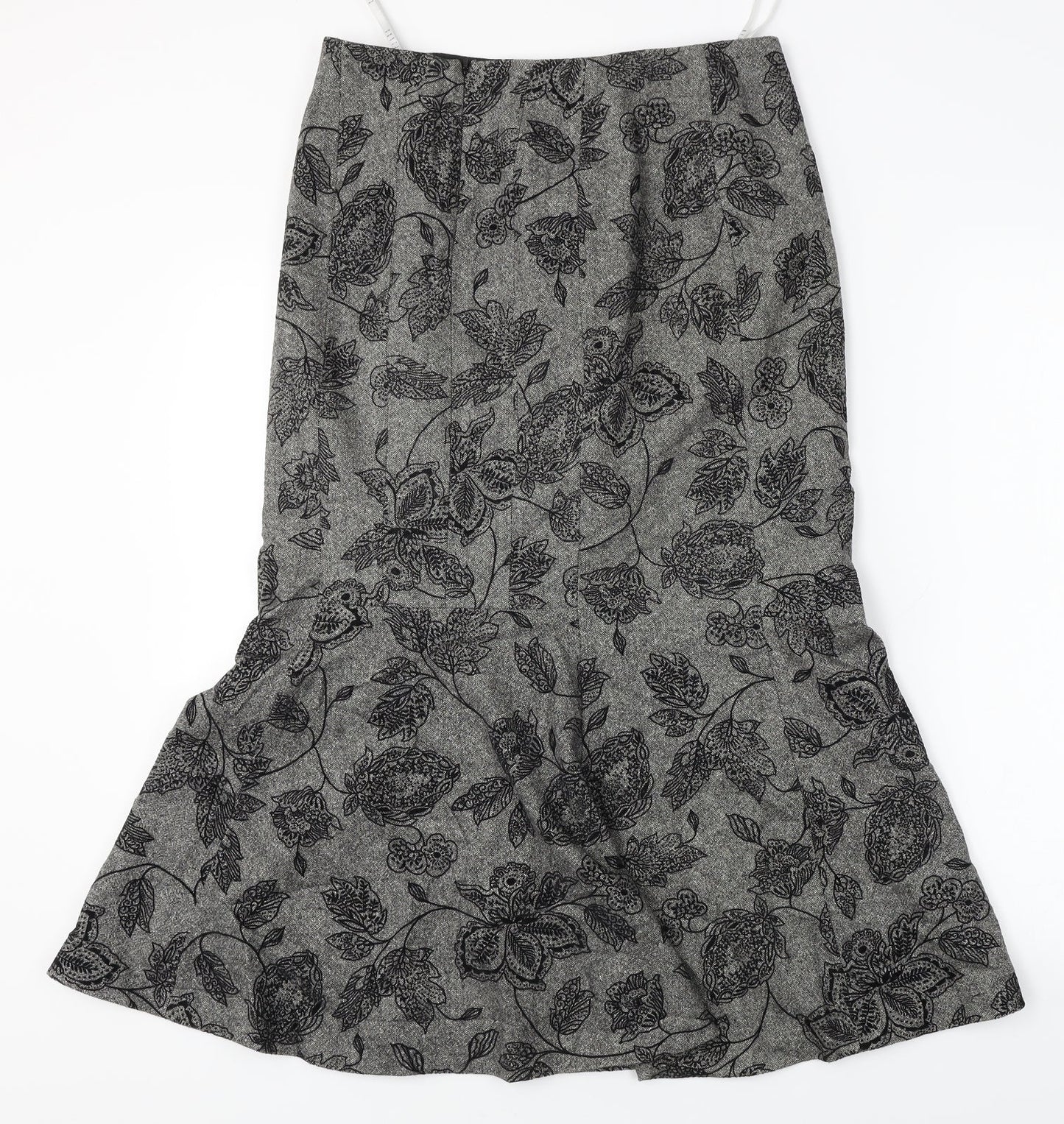 Precis  Womens Grey Floral  A-Line Skirt Size 30 in