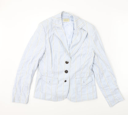 Basler  Womens Blue Striped  Jacket Blazer Size 10
