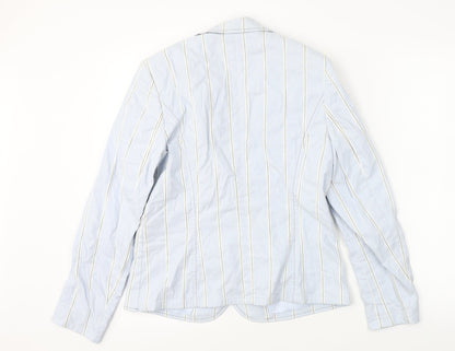 Basler  Womens Blue Striped  Jacket Blazer Size 10