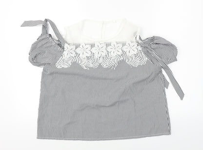 Womens UK Size 2XL Preworn White Basic Blouse