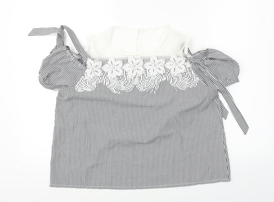 Womens UK Size 2XL Preworn White Basic Blouse