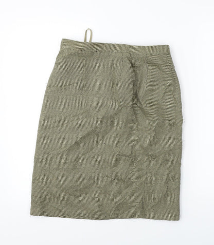 Marks and Spencer  Womens Brown Check  Bandage Skirt Size 28 in