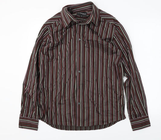 Mens UK Size M Marks and Spencer Brown  Button-Up Long Sleeve Casual Shirt
