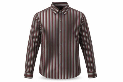 Mens UK Size M Marks and Spencer Brown  Button-Up Long Sleeve Casual Shirt