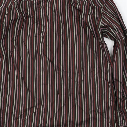 Mens UK Size M Marks and Spencer Brown  Button-Up Long Sleeve Casual Shirt