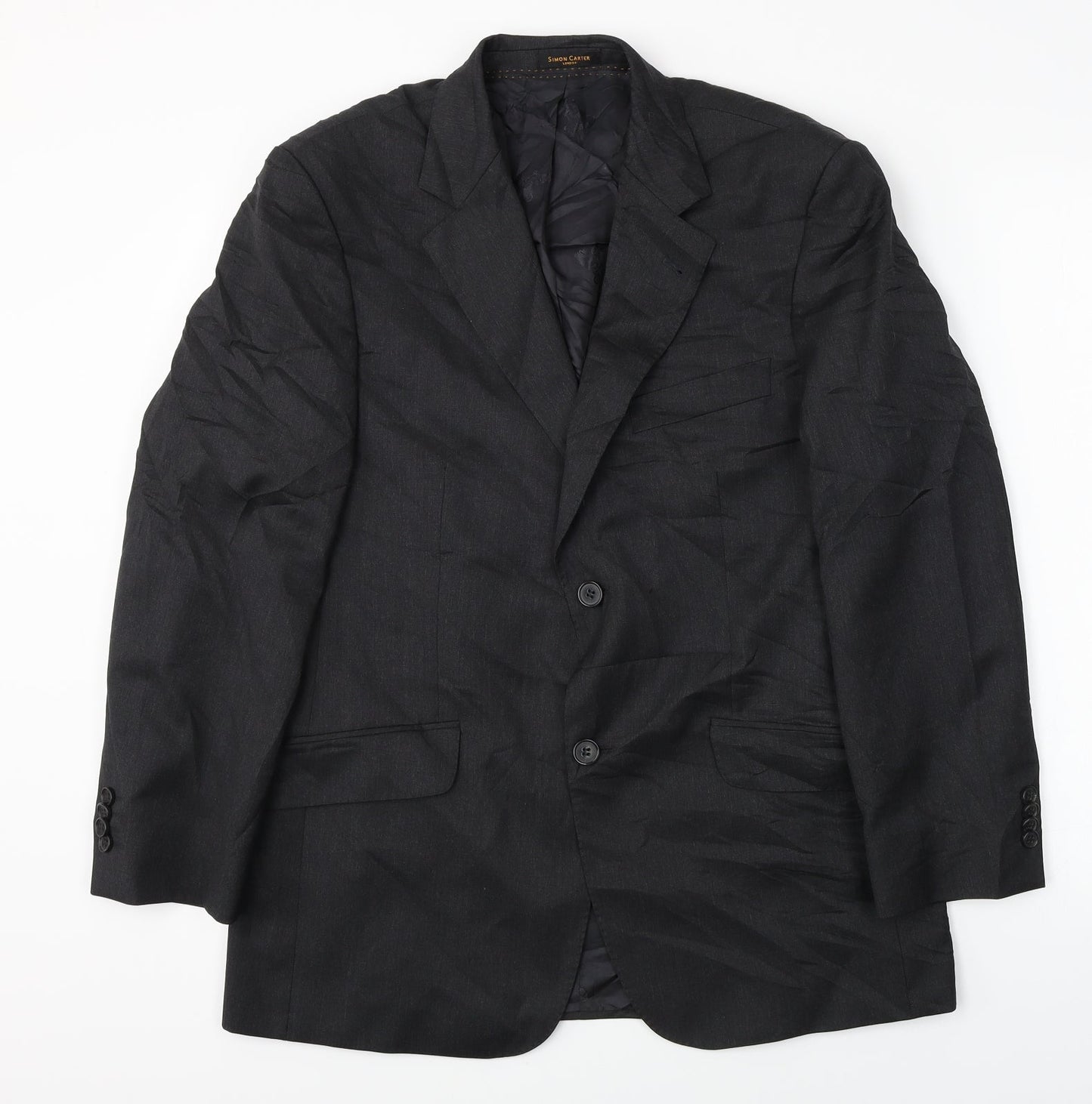 Mens UK Size 40 Simon Carter Regular Black Suit Jacket