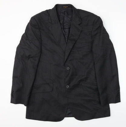 Mens UK Size 40 Simon Carter Regular Black Suit Jacket