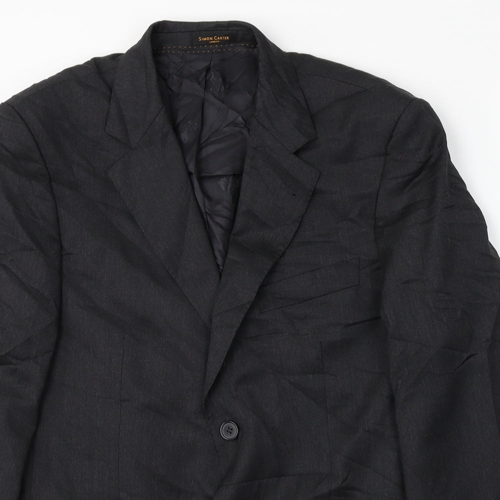 Mens UK Size 40 Simon Carter Regular Black Suit Jacket