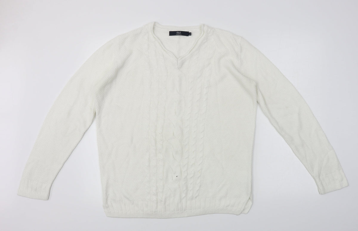 ISLE    Womens White   Pullover Jumper Size S