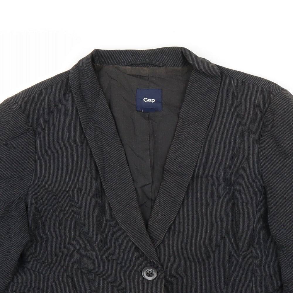 Gap Womens Grey Striped  Jacket Blazer Size 12
