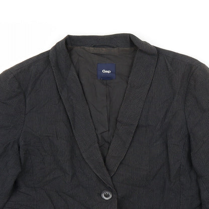 Gap Womens Grey Striped  Jacket Blazer Size 12