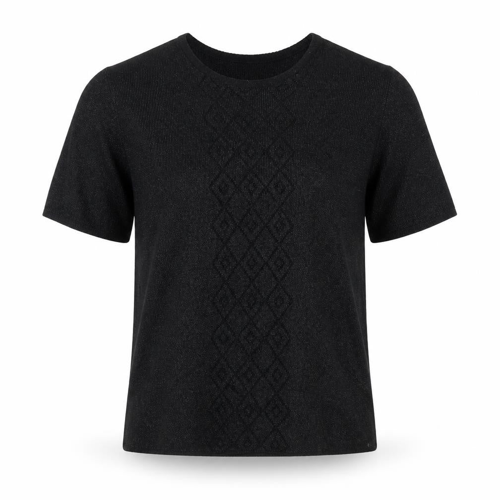 Womens UK Size 10 EWM Black Basic T-Shirt
