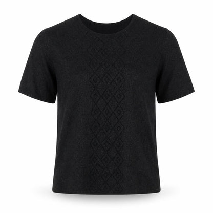 Womens UK Size 10 EWM Black Basic T-Shirt