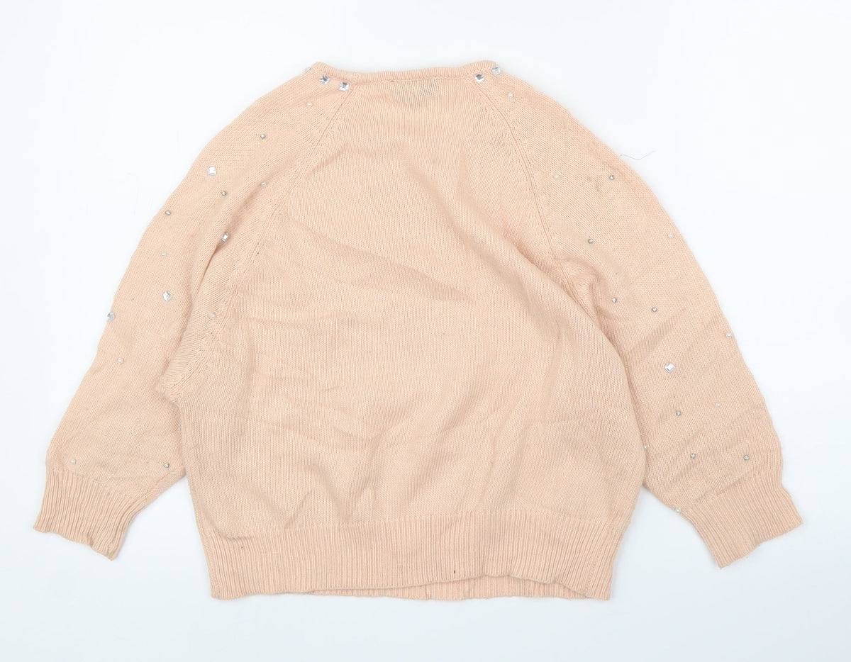 Topshop Womens Pink   Pullover Jumper Size 8  - Pearls