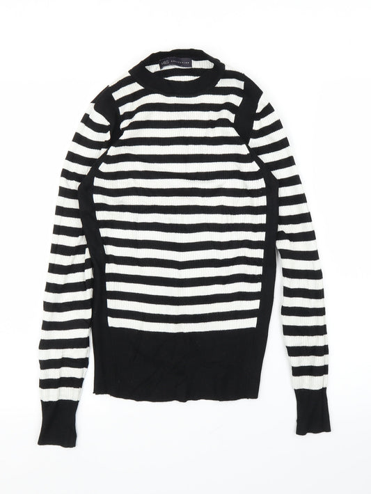 Marks & Spencer Womens Black Striped  Pullover Jumper Size 10