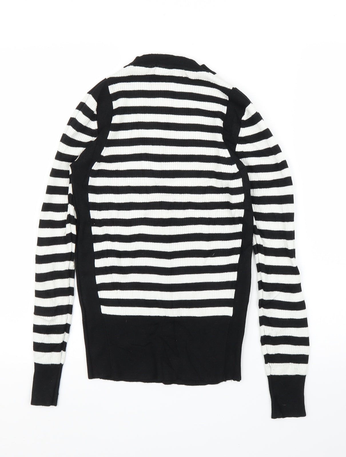 M&S Womens Black Striped  Pullover Jumper Size 10