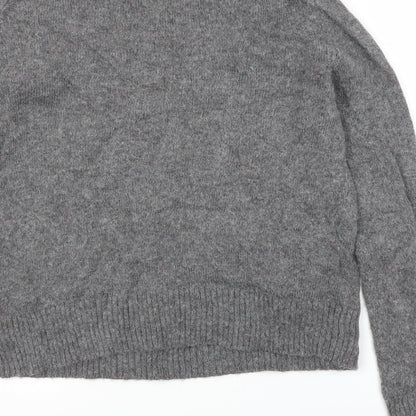 Womens UK Size S Mango Grey Pullover Jumper