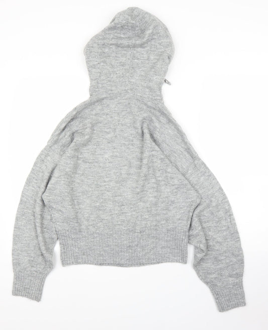 H&M Womens Grey   Pullover Hoodie Size XS