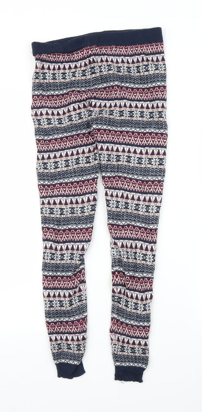 Primark Womens Blue Fair Isle  Chemise Pyjama Pants Size 10