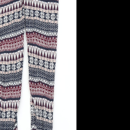 Primark Womens Blue Fair Isle  Chemise Pyjama Pants Size 10