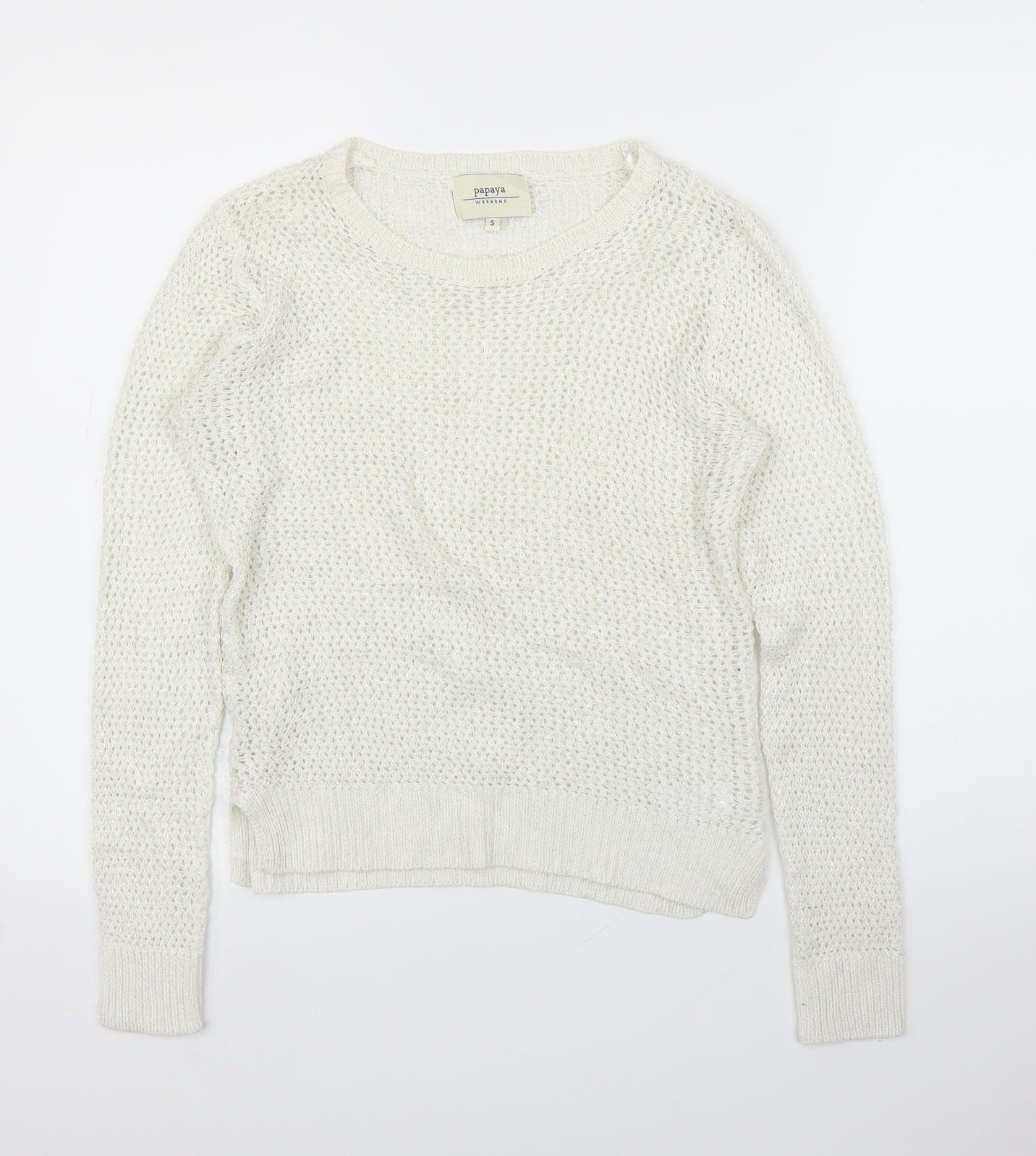 Womens UK Size S Papaya Ivory Pullover Jumper