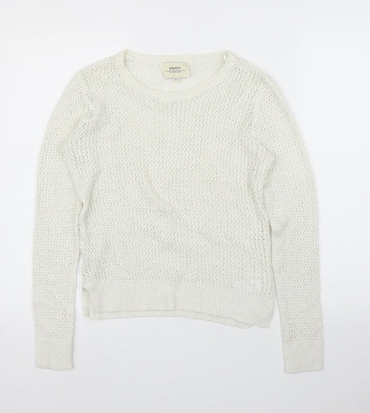 Womens UK Size S Papaya Ivory Pullover Jumper