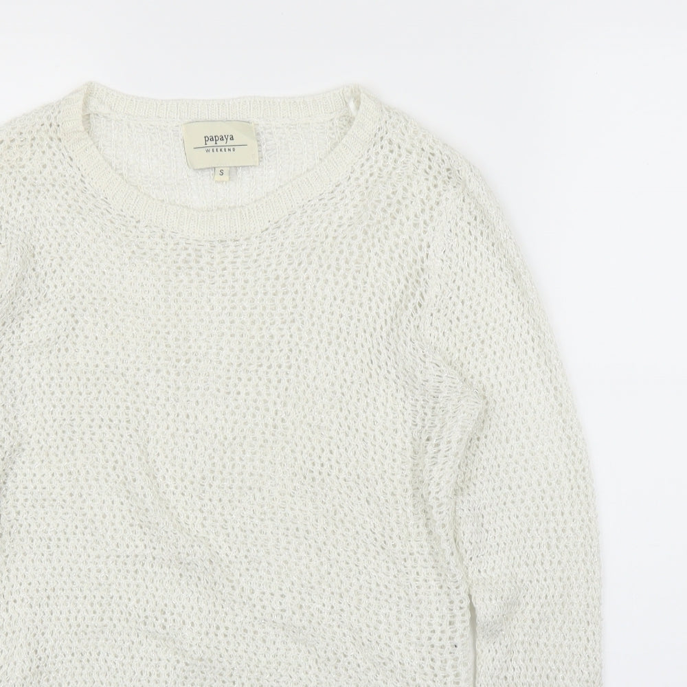 Womens UK Size S Papaya Ivory Pullover Jumper