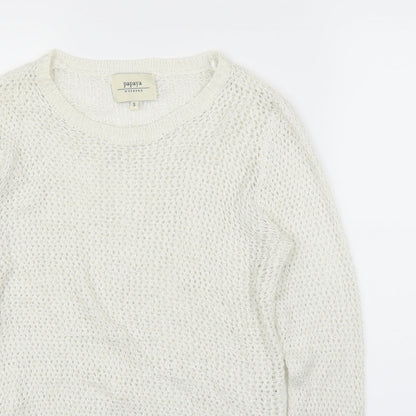 Womens UK Size S Papaya Ivory Pullover Jumper