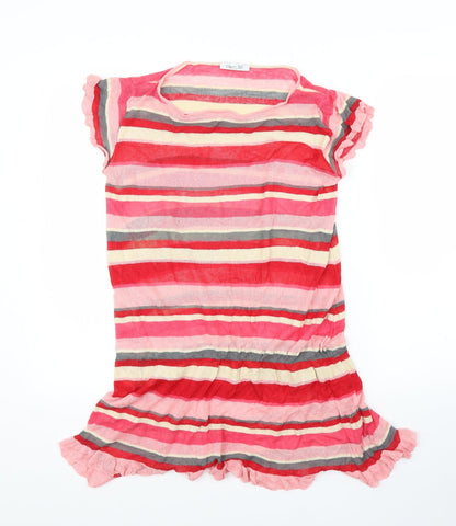 Glam 360 Womens Pink Striped  Tunic Blouse Size M