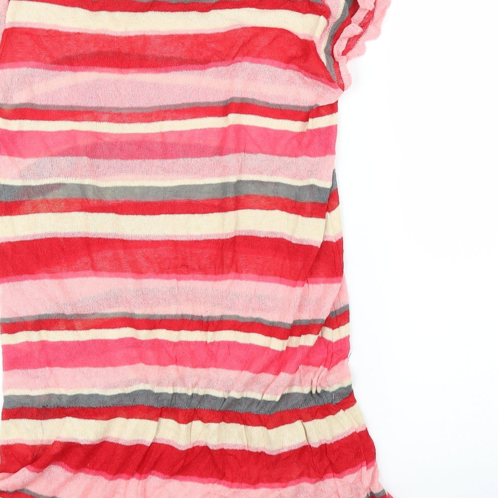 Glam 360 Womens Pink Striped  Tunic Blouse Size M
