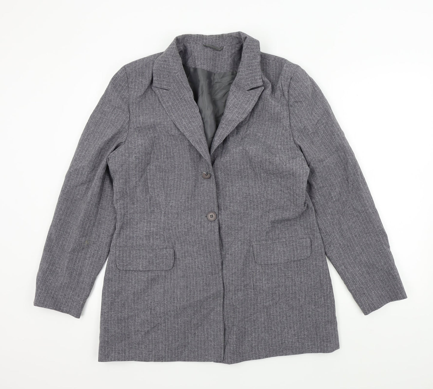 Etam Womens Grey Pinstripe  Jacket Suit Jacket Size 16