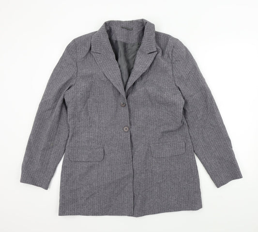 Etam Womens Grey Pinstripe  Jacket Suit Jacket Size 16