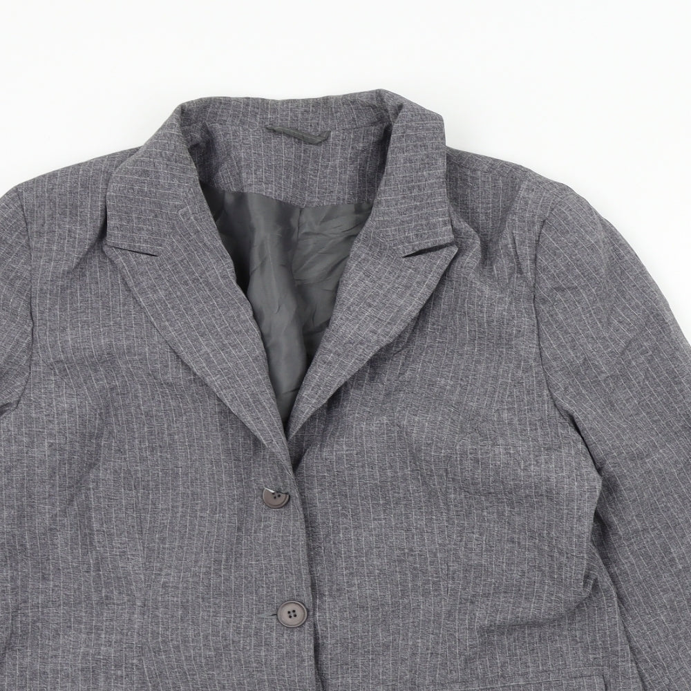 Etam Womens Grey Pinstripe  Jacket Suit Jacket Size 16