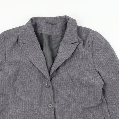 Etam Womens Grey Pinstripe  Jacket Suit Jacket Size 16