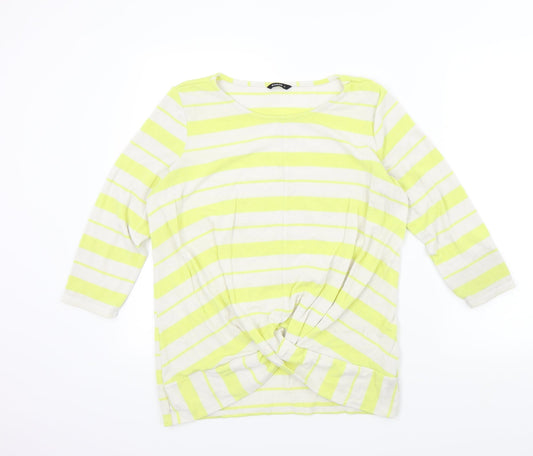 Roman Womens Yellow Striped  Pullover Jumper Size 12