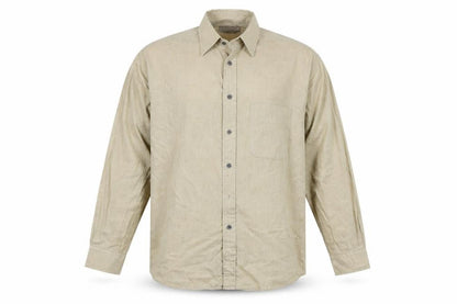 Mens UK Size 16 Essentials Beige  Button-Up Long Sleeve Casual Shirt