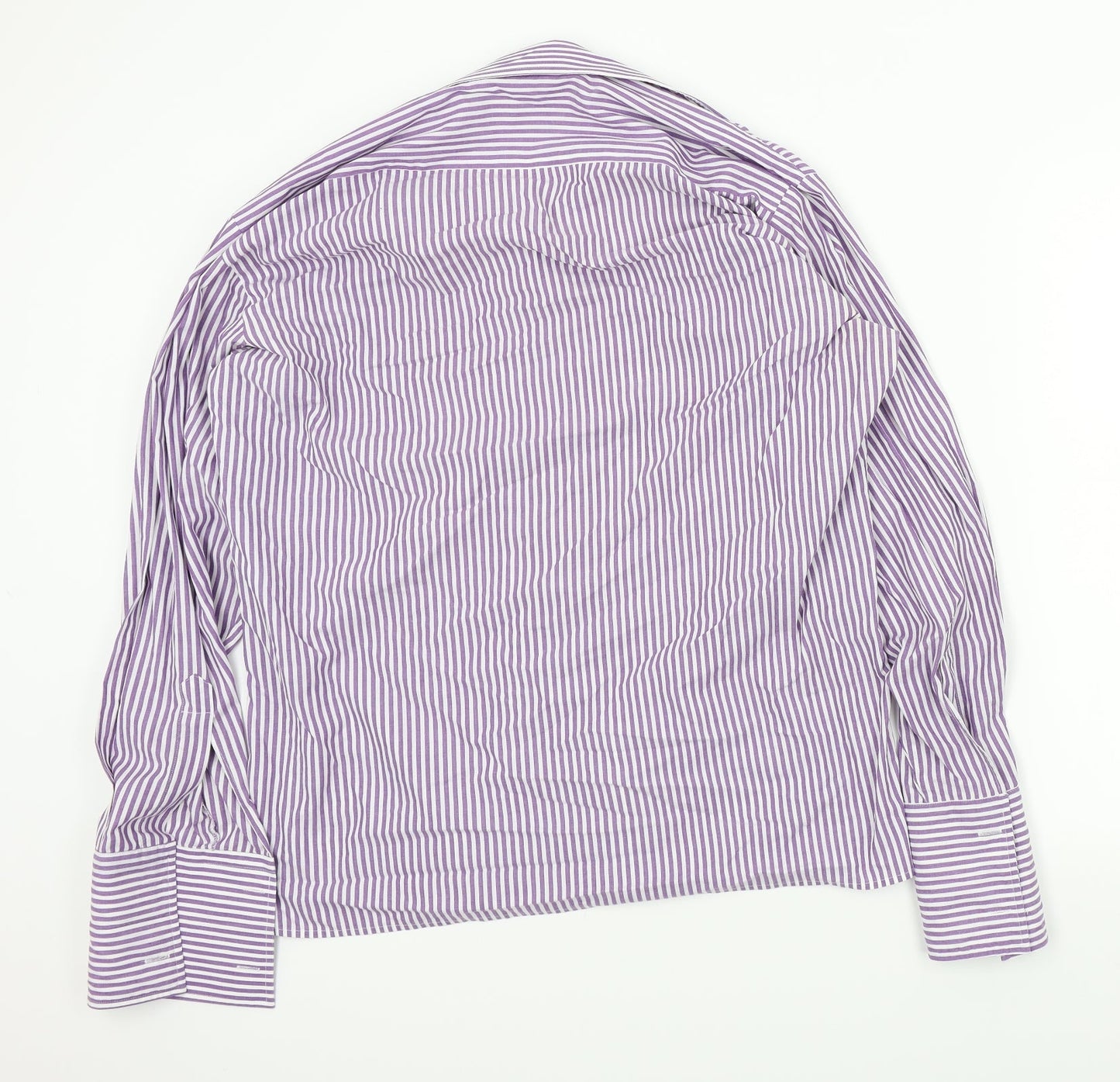 Mens UK Size 16 Peter England Purple  Button-Up Long Sleeve Casual Shirt
