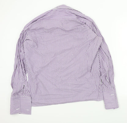 Mens UK Size 16 Peter England Purple  Button-Up Long Sleeve Casual Shirt