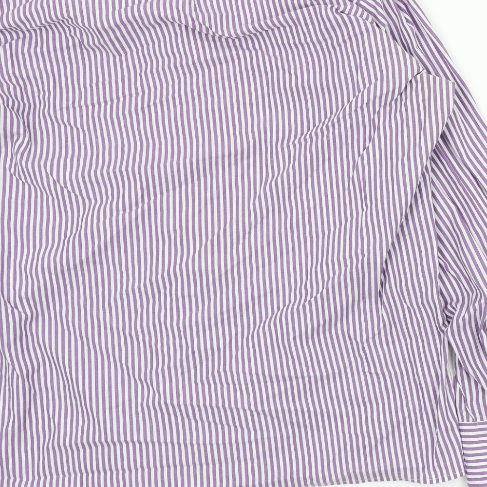 Mens UK Size 16 Peter England Purple  Button-Up Long Sleeve Casual Shirt